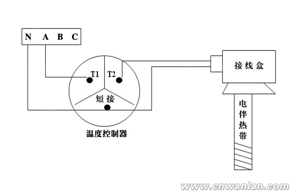 220V電伴熱帶系統接線示意圖